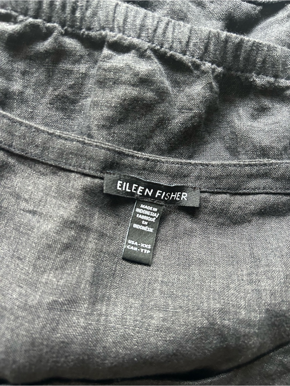 Eileen Fisher Charcoal Linen Dress | XXS - Picture 3 of 4